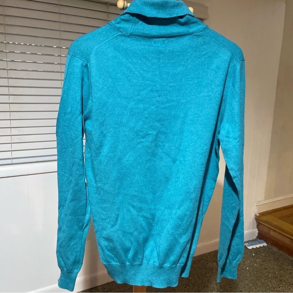 J. Crew Men's Turquoise Turtleneck Sweater size M - Picture 2 of 12